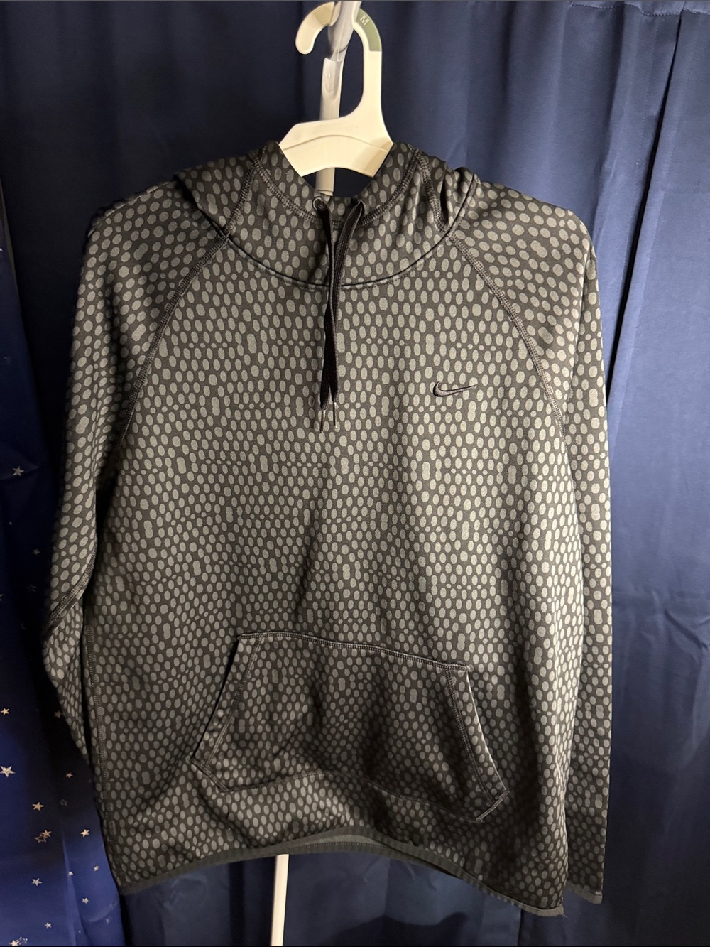 Unisex Black and Gray nike Dotted Crewneck Pullover